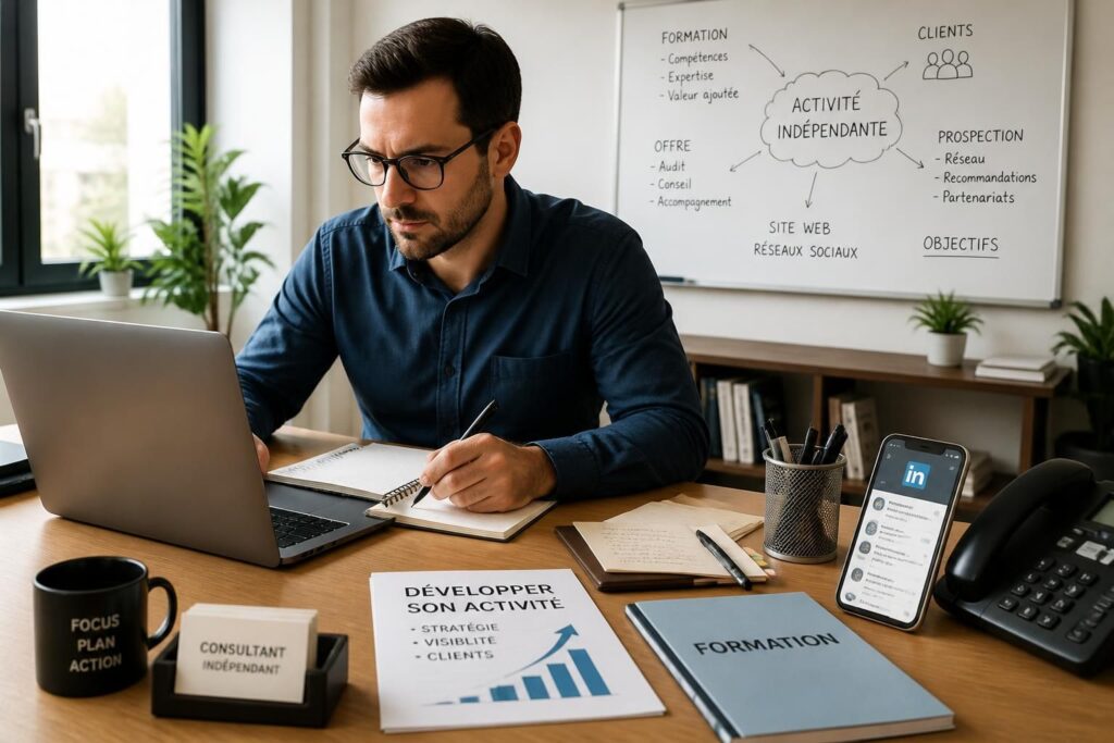 découvrez comment devenir consultant indépendant en suivant une formation adaptée et en apprenant à trouver vos premiers clients pour réussir votre activité.