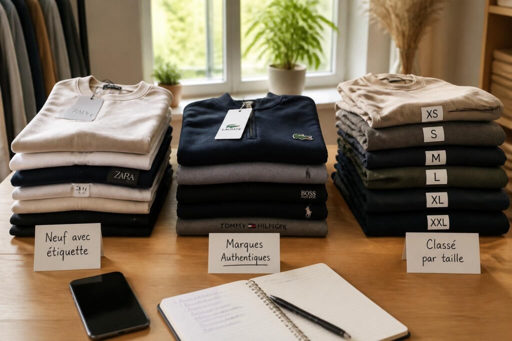 découvrez comment choisir le lot de vêtements idéal pour revendeur en sélectionnant entre neuf, marques et tailles afin d'optimiser vos ventes et satisfaire vos clients.