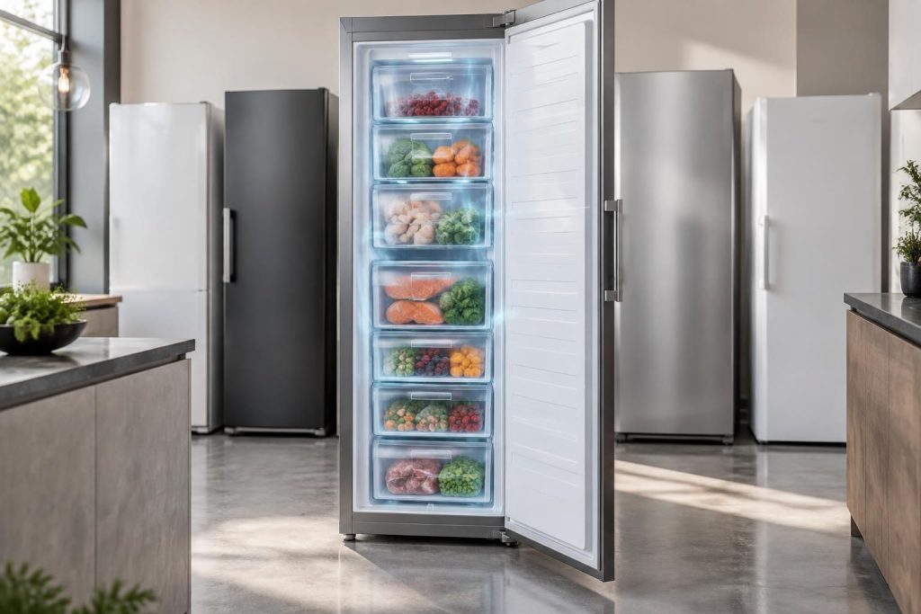 découvrez comment choisir une armoire congélateur adaptée à vos besoins : tiroirs, technologie no frost, capacité et grandes marques comparées.