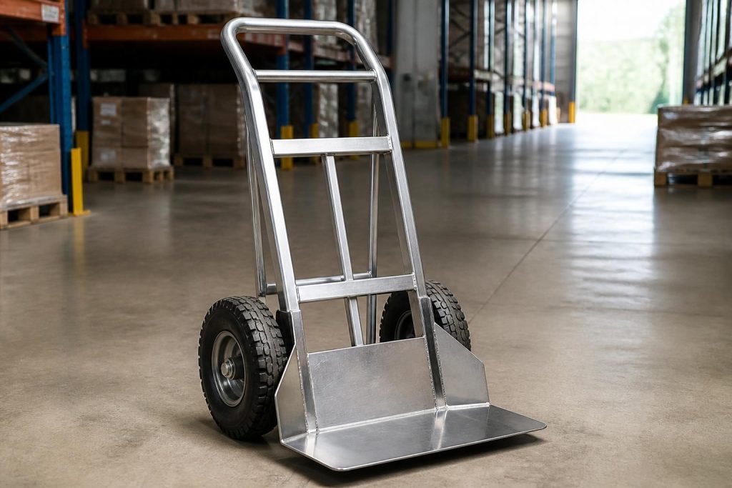 découvrez notre diable en acier 250 kg, un modèle robuste équipé d'une bavette résistante et de roues increvables pour faciliter le transport de charges lourdes en toute sécurité.
