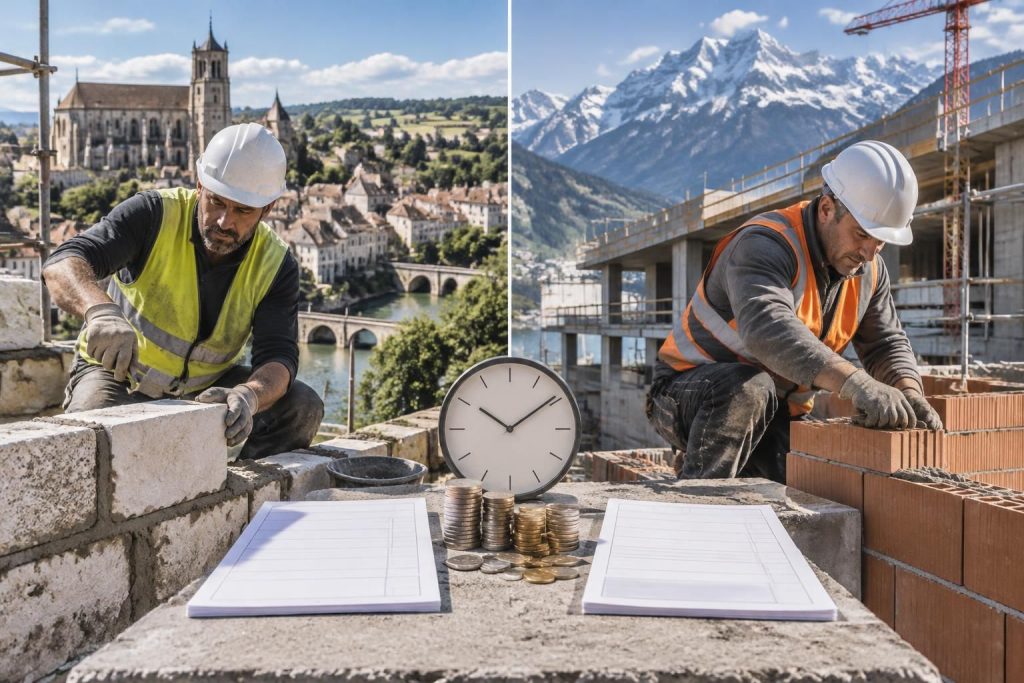 découvrez le salaire net d’un maçon en france et en suisse, avec les horaires de travail et les différences de rémunération.